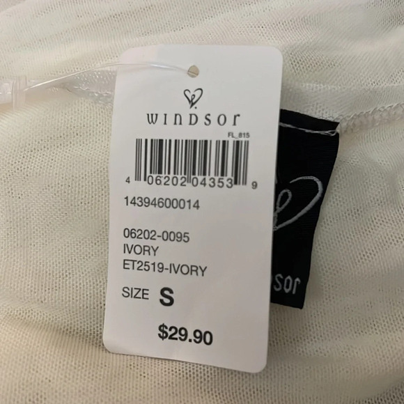 Windsor NWT Ivory Mesh Cardigan Size Small Long Sleeves Waist Tie Lightweight - Picture 8 of 8